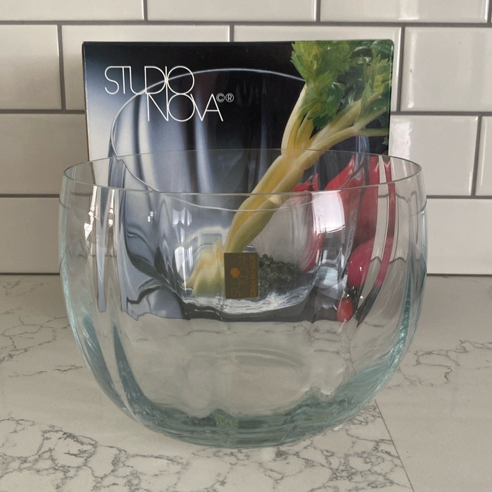 Studio Nova Vintage Europa 8” Clear Glass Deep Bowl